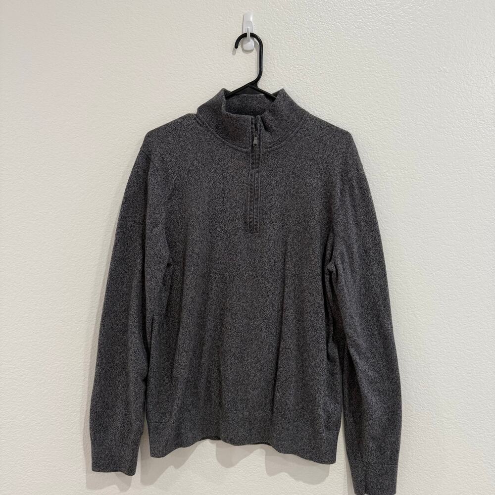 Banana Republic Men’s 1/4 Zip Long Sleeve Pullover Cashmere Grey Size Large